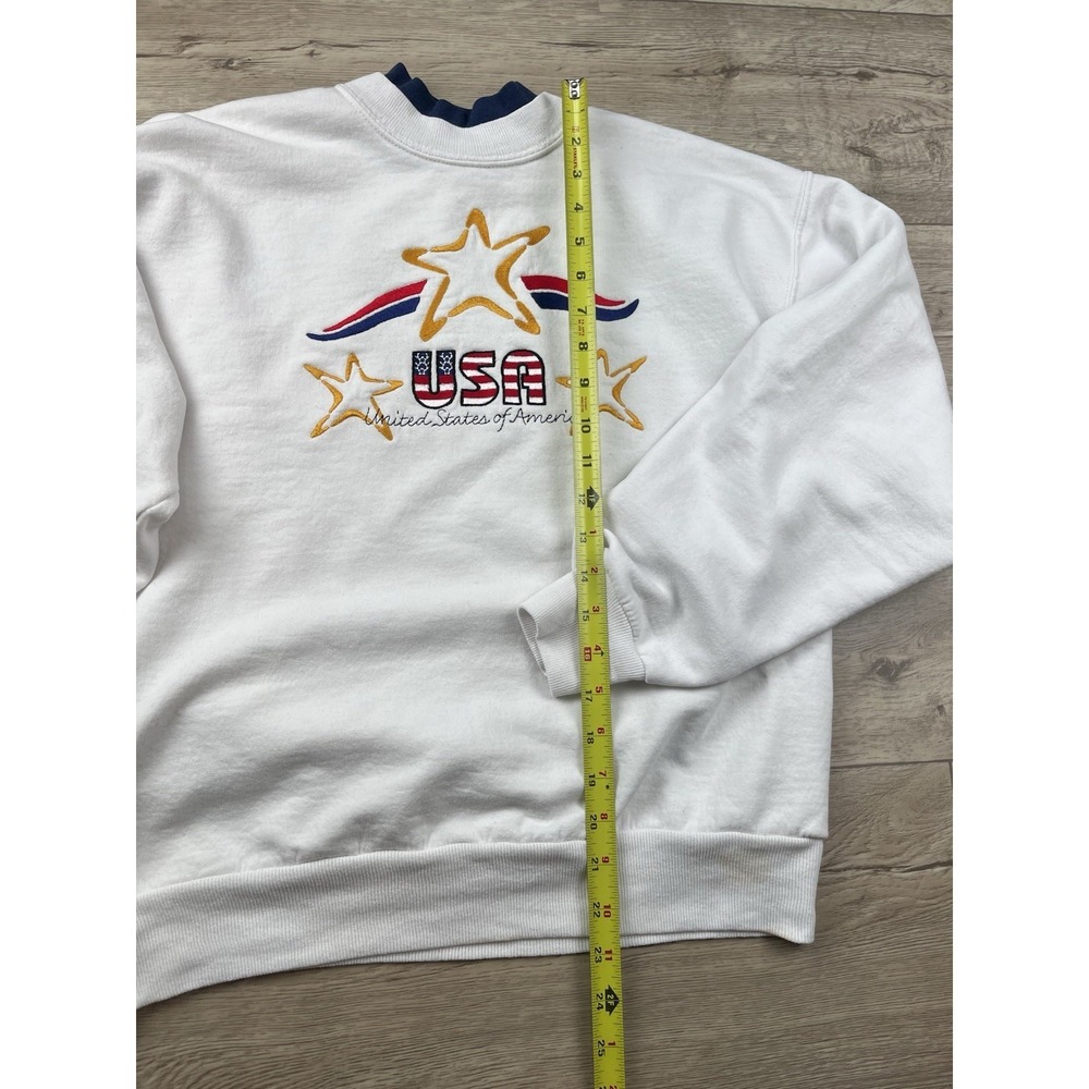 Vintage United States of America Sweatshirt Crewneck 90's Spell Out Size Large - Picture 5 of 12